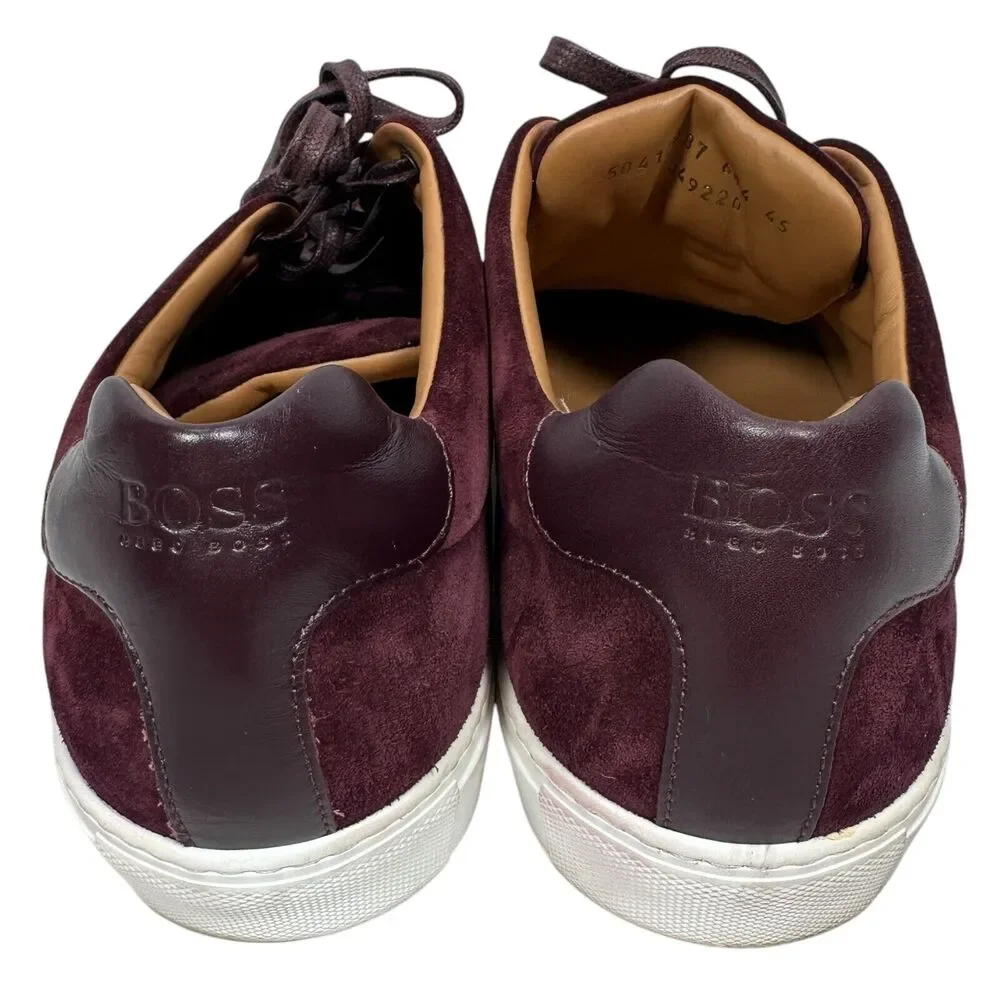 Hugo Boss Mirage Sneakers Men’s 45 / US 12‎ Burgundy Suede Leather Lace Up Shoes